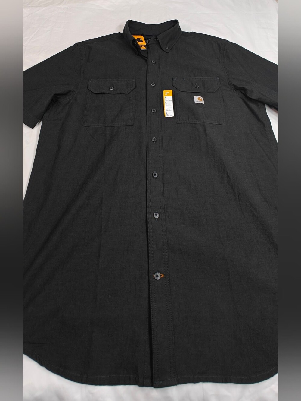 Carhartt Men's Black Short-Sleeve Work Button-Down Shirt